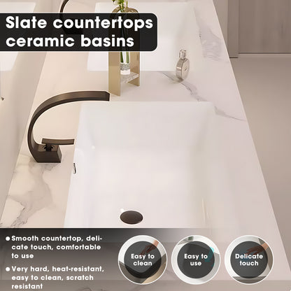 52"- 78" Double Basin Bath Vanity Set with Open Storage and Intelligent Defogging Mirror