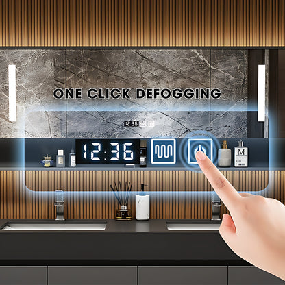 52"- 78" Double Basin Vanity Set with Intelligent LED Defogging Mirror for Bathroom