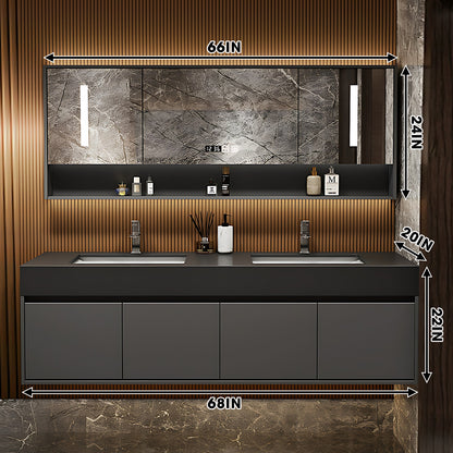 52"- 78" Double Basin Vanity Set with Intelligent LED Defogging Mirror for Bathroom