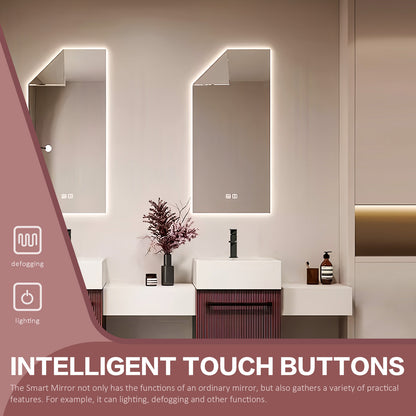 64"- 104" Double Bathroom Vanity with Sinks and LED Mirrors