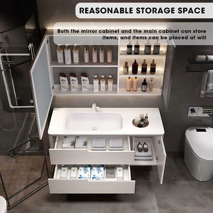 52"- 78" Double Sink Bathroom Cabinets Set with LED Defogging Mirror