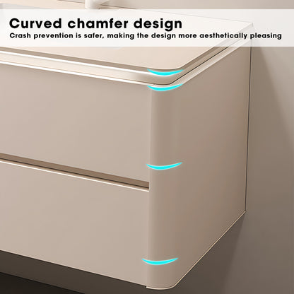 36"- 72" Floating Bath Vanity Set with Oval Smart Defogging Mirror and Sink