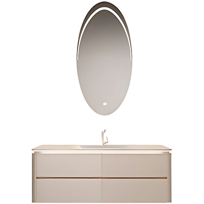 36"- 72" Floating Bath Vanity Set with Oval Smart Defogging Mirror and Sink