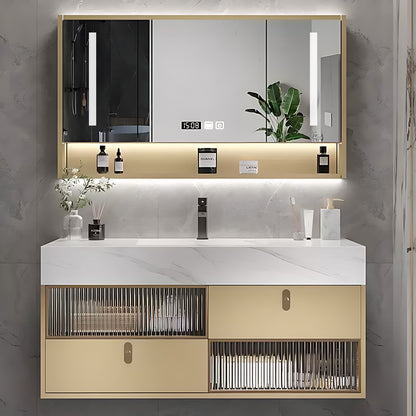 36"- 78" Floating Bath Vanity Set with Smart Mirror and  Ceramic Sink