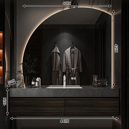 36"- 60" Floating Bathroom Vanity Set with Backlit Mirror and Single Basin