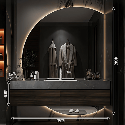 36"- 60" Floating Bathroom Vanity Set with Backlit Mirror and Single Basin