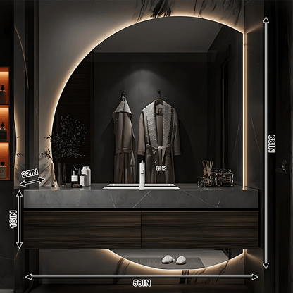 36"- 60" Floating Bathroom Vanity Set with Backlit Mirror and Single Basin