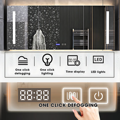 36"- 78" Floating Bathroom Vanity Set with Sink and LED Mirror