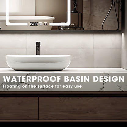 36"- 52" Floating Single Bathroom Vanity Set with Ceramic Basin and LED Mirror