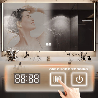 40"- 72" Floating Single Sink Bathroom Vanity Set with Mirror Cabinet and Sensor Light