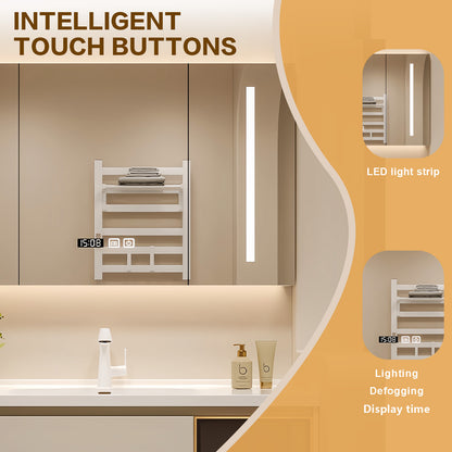 36"- 64" Floating Solid Wood Bathroom Vanity Set with Integrated Sink and Smart Mirror