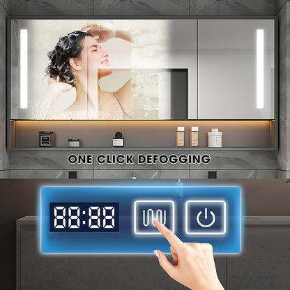 36"- 78" Floating Vanity Set for Bathroom with Smart LED Mirror and Sink