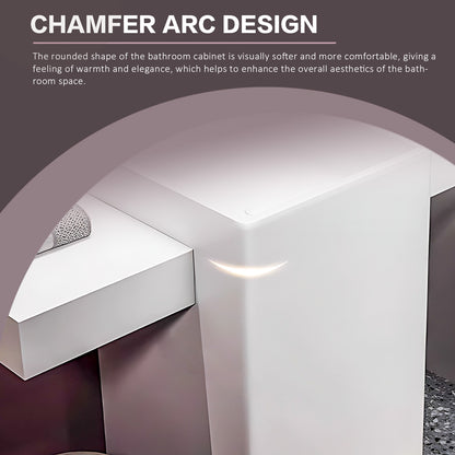 60"- 78" Freestanding Double Sink Bathroom Vanity Set with Oval Backlit Mirrors