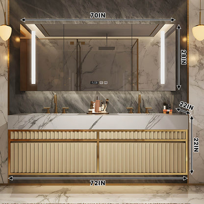 52"- 72" Gold Double Sink Vanity Set for Bathroom