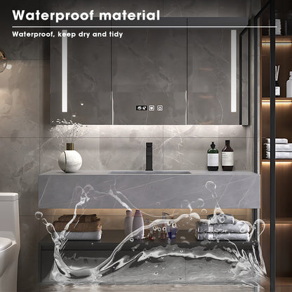 36"- 48" Gray Single Basin Bathroom Vanity Set with Large Storage and Smart Mirror