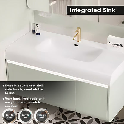 40"- 72" Green Bathroom Vanity Set with Illuminated Medicine Cabinet and Single Sink