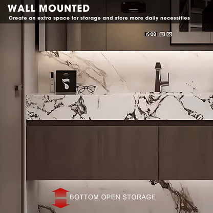 40"- 72" Solid Wood Wall Mounted Bathroom Vanity Set with Mirror and Single Basin