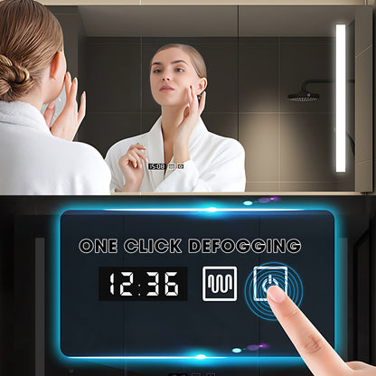 56"- 78" Black Bathroom Vanity Set with Mirror Cabinet And Double Sink&Faucet