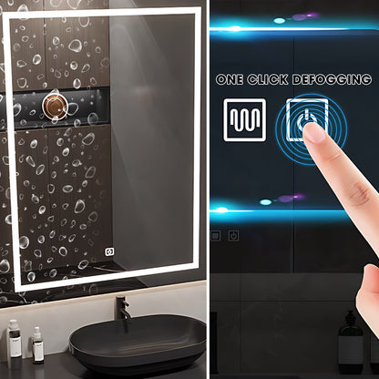 44"- 72" Luxury Bathroom Vanity Set with Single Basin & Open Storage Cabinet & Illuminated Mirror