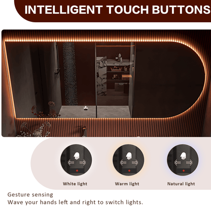 36"- 72" Modern Single Sink Bathroom Vanity Set with Intelligent Mirror