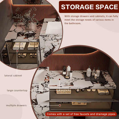 36"- 72" Modern Single Sink Bathroom Vanity Set with Intelligent Mirror