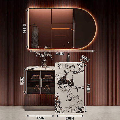 36"- 72" Modern Single Sink Bathroom Vanity Set with Intelligent Mirror