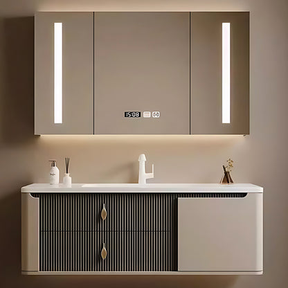 36"- 78" Modern Two-Tone Bathroom Vanity Set with Defogging Mirror and Basin