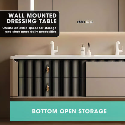 36"- 78" Modern Two-Tone Bathroom Vanity Set with Defogging Mirror and Basin