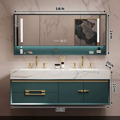 36"- 78" Modern Wall Mounted Vanity Set with Sink and Mirror Cabinet