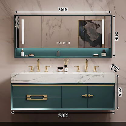 36"- 78" Modern Wall Mounted Vanity Set with Sink and Mirror Cabinet