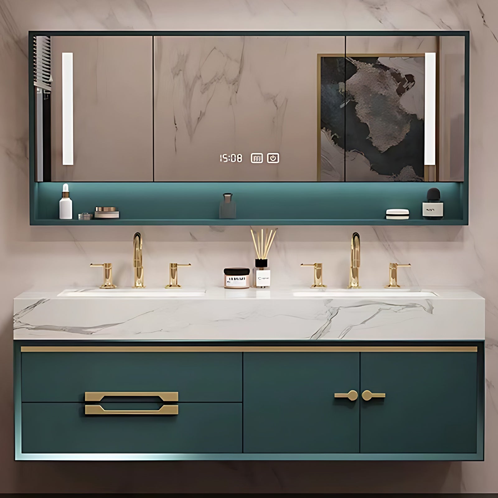 36"- 78" Modern Wall Mounted Vanity Set with Sink and Mirror Cabinet