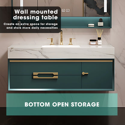 36"- 78" Modern Wall Mounted Vanity Set with Sink and Mirror Cabinet