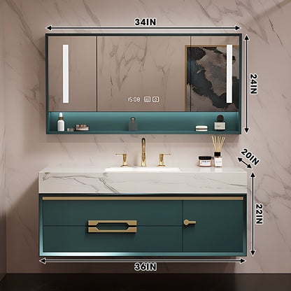 36"- 78" Modern Wall Mounted Vanity Set with Sink and Mirror Cabinet