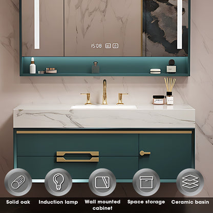 36"- 78" Modern Wall Mounted Vanity Set with Sink and Mirror Cabinet