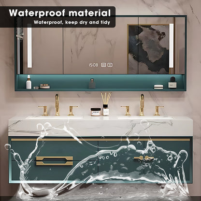 36"- 78" Modern Wall Mounted Vanity Set with Sink and Mirror Cabinet