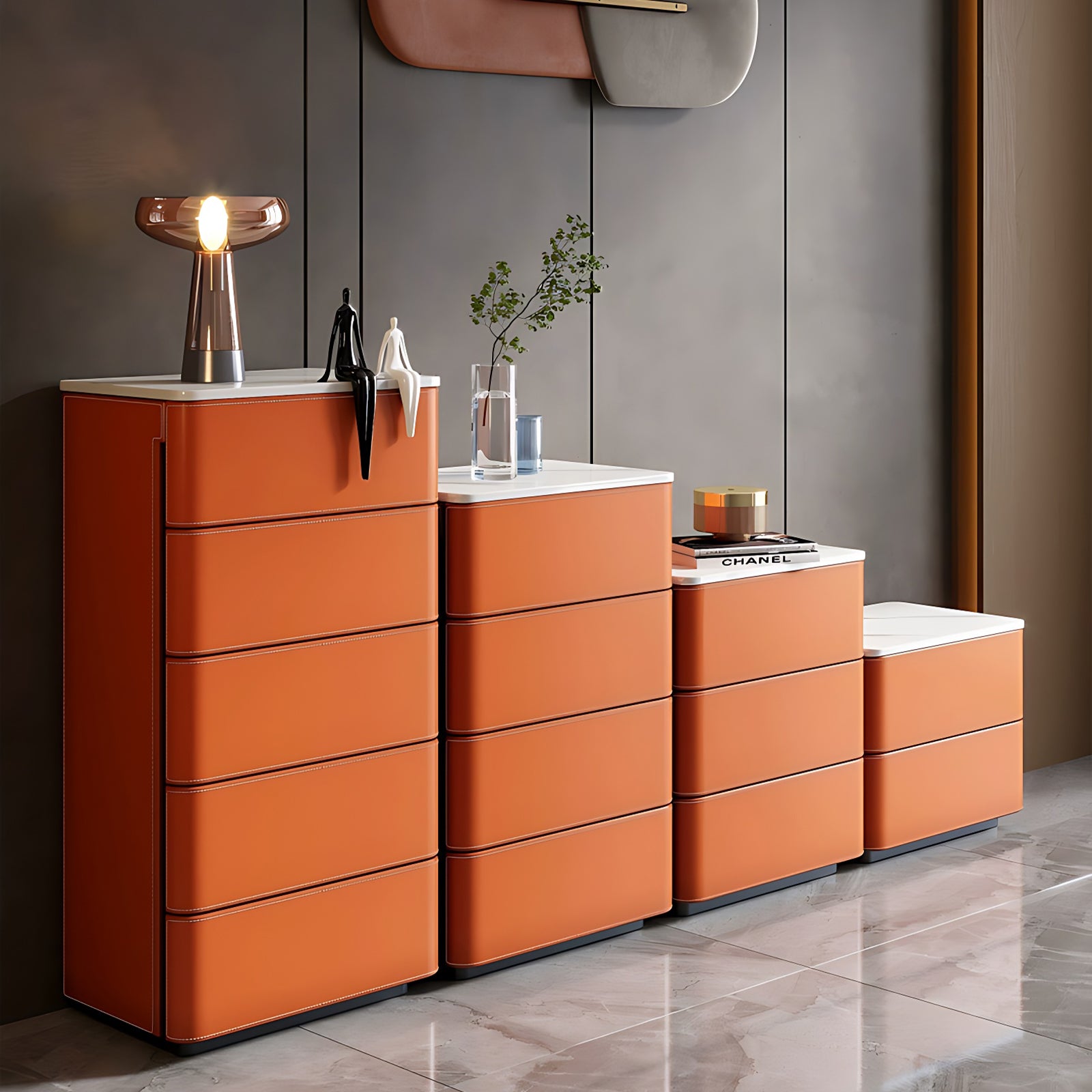 Orange Drawer Dresser Closet Island