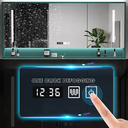 SALE 56" Peacock Blue Wall-mounted Bathroom Vanity Set with Sink and Smart Mirror Cabinet