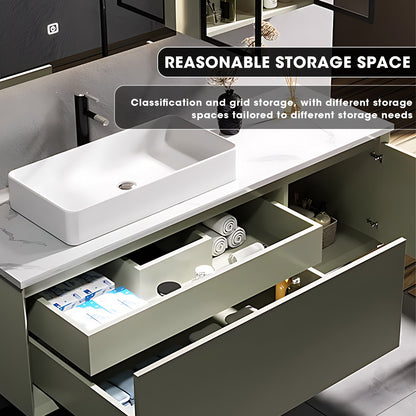 36"- 72" Single Basin Floating Bathroom Vanity Set with Defogging Mirror