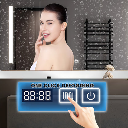 36"- 72" Single Basin Floating Bathroom Vanity Set with Defogging Mirror