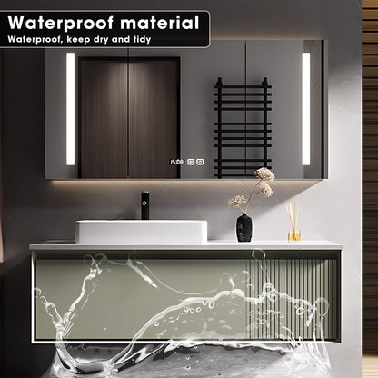 36"- 72" Single Basin Floating Bathroom Vanity Set with Defogging Mirror