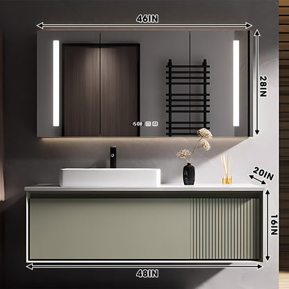36"- 72" Single Basin Floating Bathroom Vanity Set with Defogging Mirror