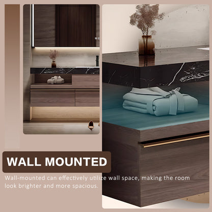 44"- 64" Single Basin Solid Wood Bathroom Vanity Set with Mirror