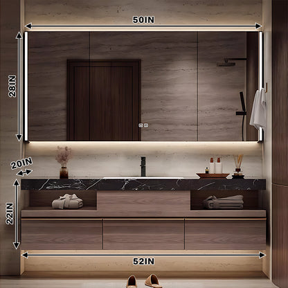 44"- 64" Single Basin Solid Wood Bathroom Vanity Set with Mirror