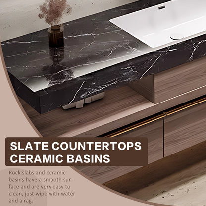 44"- 64" Single Basin Solid Wood Bathroom Vanity Set with Mirror