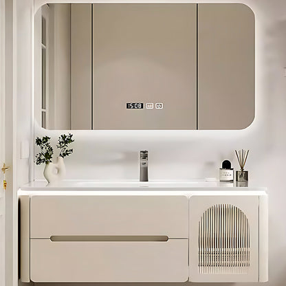 36"- 60" Single Bathroom Vanity Set with Drawers, Medicine Cabinet, Sink, and Sensor Light