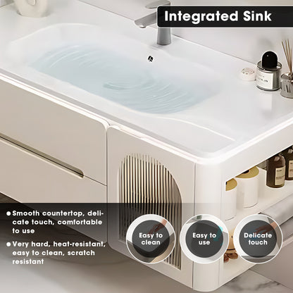 36"- 60" Single Bathroom Vanity Set with Drawers, Medicine Cabinet, Sink, and Sensor Light