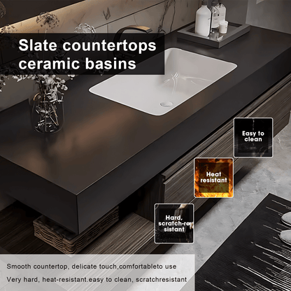 36‘’-72‘’ Single Bathroom Vanity Set with Rectangle Lighting Mirror and Sink