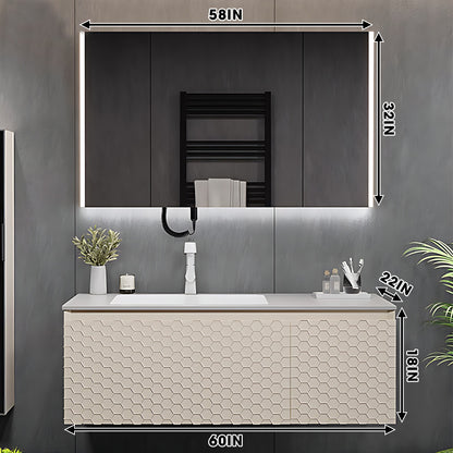 36"- 72" Single Sink Bathroom Vanity Set with Mirror Cabinet & Multifunctional Storage Rack