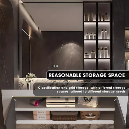 44"- 72" Single Sink Bathroom Vanity Set with Smart Mirror and Glass Door Cabinet