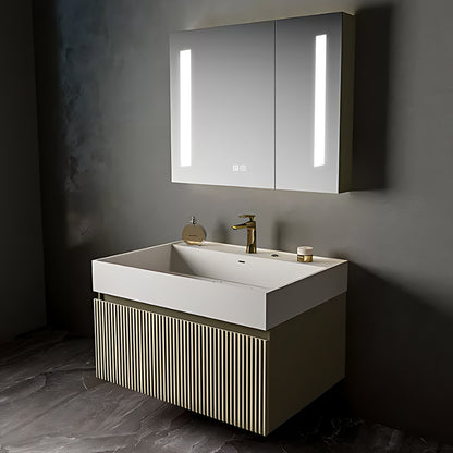 36"- 48" Single Sink Large Capacity Vanity Set for Bathroom with Defogging Mirror